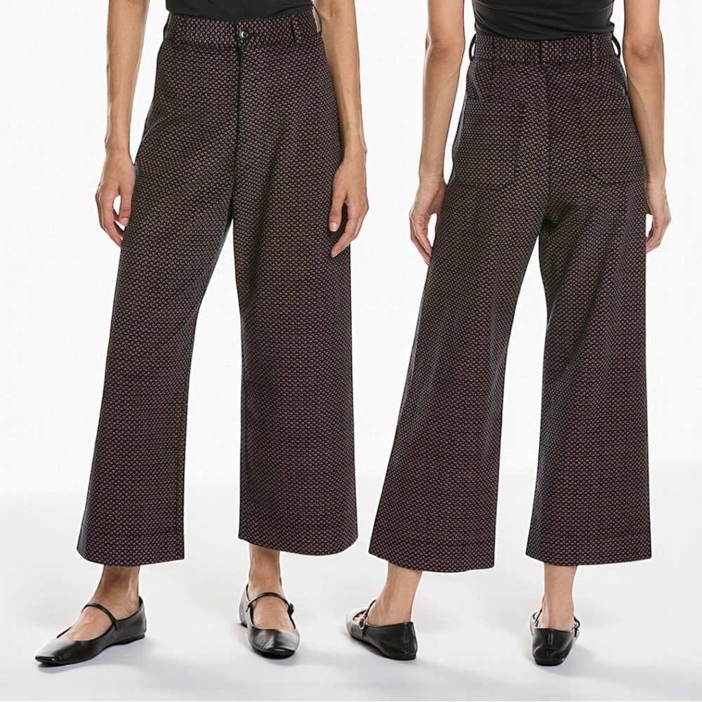 The Great Women’s The Seafair Pants In Navy Wild Berry Print Size 25